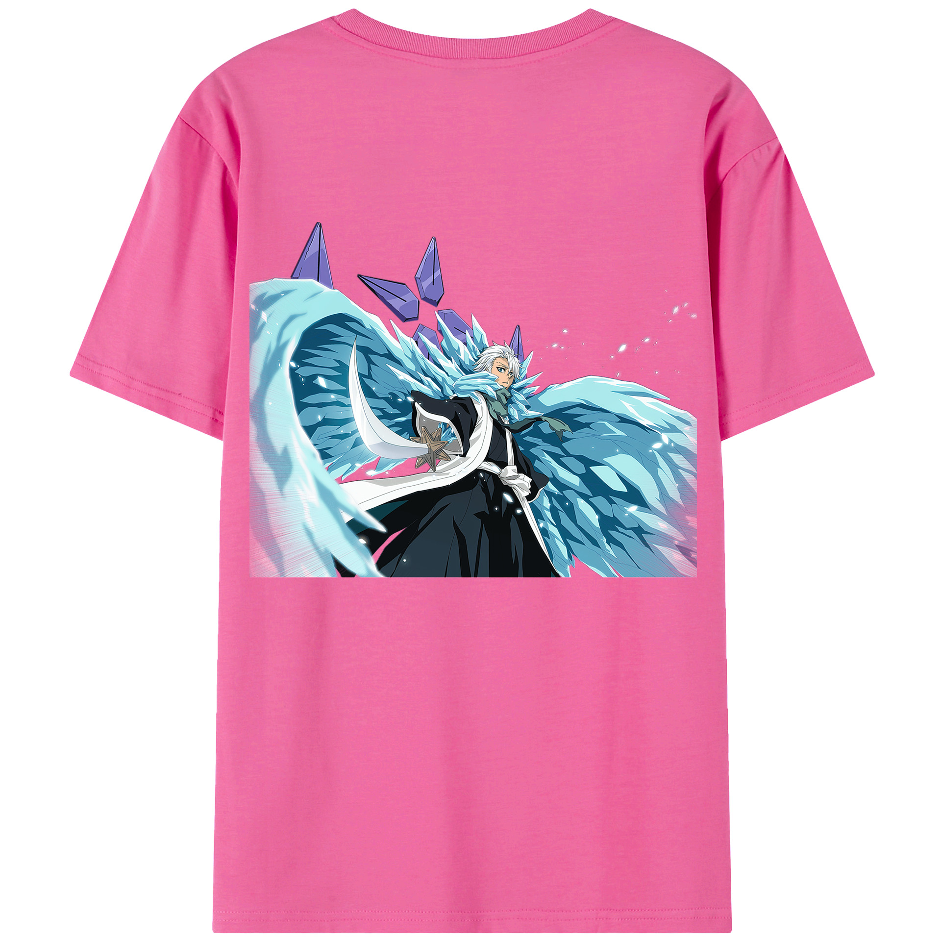 （画像用） ブリーチ 日番谷冬獅郎（ひつがや とうしろう） BLEACH Hitsugaya Toushirou レディース半袖Tシャツ(バックプリント)